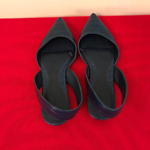 ZARA Faux Blue Exotic Leather Slingback Flats - Picture 4 of 4